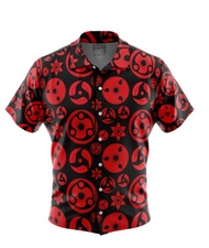 Sharingan Naruto Shippuden Button Up HAWAIIan CASUAL Shirt， Size XS-6XL, Style Code96