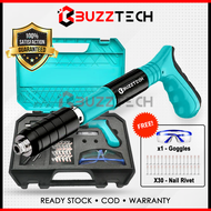 BuzzTech (Free 30 Nails) Manual Steel Nails Gun Concrete Rivet Tool Steel Rivet Nail Gun Tufting Wal