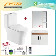 Sorento Bathroom One Piece Design Toilet Bowl WC Bathroom S/Steel Cabinet Package SRTWC8318-RL