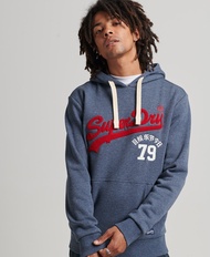 Superdry Vintage Logo Interest Hoodie - Navy Marl