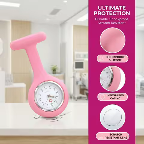 1PC Silicone Nurse Watch Simple Mini Cute Wall Watch Nurse Pocket Watch Brooch Tunic Fob Watch Medic