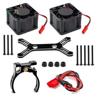RC Car Upgrade Dual Cooling Fan 4985 1717 Motor Heat Sink Kit for 1/5   6S 8S  KRATON Outcast Black