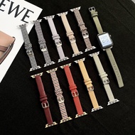 สายหนังและผ้าใบสำหรับผู้หญิง Fhx-11P สำหรับสายคาด Apple Watch 4 3ลายดอกไม้เล็กๆสำหรับสายข้อมือ Iwatch SE 6 5 38 40 42 44มม. twzhvj