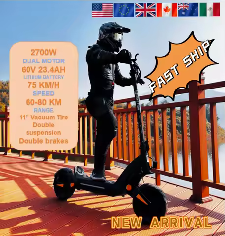 DRIVETRON Fast Ship 2700W 60v Dual Motor Single Motor Electric Scooter 11 Inch Max Speed 75km/h Lcd 
