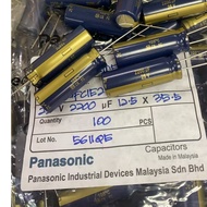 PANASONIC Capacitor 2200uF/25V Size 12.5 * 35.5mm Electrolytic In-Line Plug-In