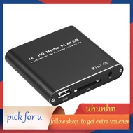 【uhunhn】-HD Multimedia Player Full HD 1080P USB External Media Player with SD Media TV Box Support M