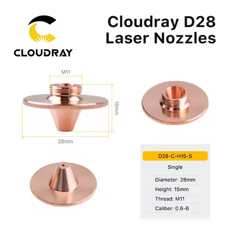 Cloudray Bulge Laser Nozzles Single Layer Chrome-Plating Double Layers Caliber 0.8-4.0 D28 H11 H15 M