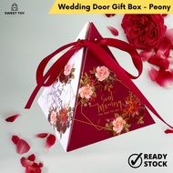 10PCS Small Triangle Wedding Door Gift Box Candy Chocolate Red Sweet Memory Kotak Majlis Perkahwinan Goodies Bag