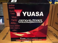 ราคาถูกสุดๆ Yuasa battery ยัวซ่ารุ่น50B24L ขนาดกว้าง12ยาว24 สูง23 cm. Yaris Altis vios civic 2006+ CRV HRV ACCORD SUNNY NEO  TIIDA SYLPHY PULSAR LIVINA MAZDA2 SWIFT1.2 ,1.5