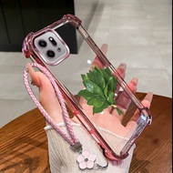 Suitable For Honor X7C X7A X7B New phone case pomelo leaves shockproof soft shell hanging rope prote