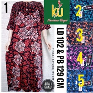 BISA COD - Daster Panjang Batik Kencana Ungu Label Hitam Super -  Tangan Lengan 7/8