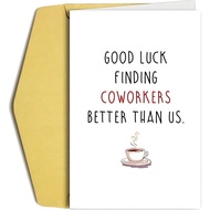 1pc New Job Card For Colleague, Funny Coworker Leaving Card, Goodbye Gift Idea For Him Her, Good Luc