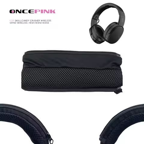 Universal Full Closure Headphone Headband Cover Zipper for Skullcandy Crusher Wireless, Grind Wirele