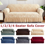 Stretch Sofa Cover 1/2/3/4 Seater Dustproof Cover Universal Cotton Fabric with Skirt Lace Sofa Cover Furniture Protector