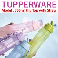 Tupperware 750ml Flip Top Water Bottle with Straw