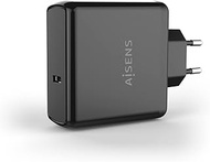 AISENS - ASCH-1PD60-BK - Charger PD3.0 QC3.0 QC2.0 BC1.2 Apple 5V2.4A, 1XUSB-C 60W, Black