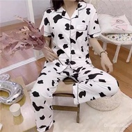 Korean Cotton Pajama Short Sleeve With Long Pants Sleepwear For Girls/Ladies/Women