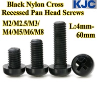 [KJC-SZYT] Black Nylon Plastic Phillips Round Head Nylon Screw M2/M2.5/M3/M4/M5/M6/M8 High Strength 