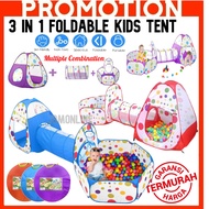~Dari KL~ 3ni1 Khemah Mainan Kanak kolam bola Kids Play Tent Playhouse Toy Kids Castle Tent Ocean Ba