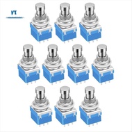 10PCS Guitar Effects Pedal Footswitch 3PDT Stomp Pedal Switch 9-Pin Locking Push Button Foot Switch