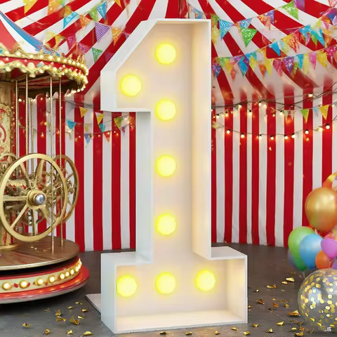 1Pc 73cm/28.7inch Light Up Digital Marquee Frame KT Board Number 0-9 Plug-in KT Board With Bracket L