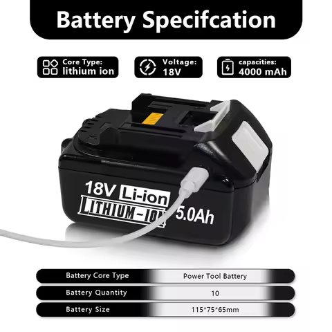 For Makita 18V Power Tools 3Ah 4Ah 5Ah 6Ah Battery Type-C Charging Port FOR Makita BL1830 BL1830B BL