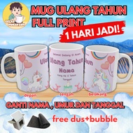 Happy BIRTHDAY MUG / CUSTOM PRINTING HAPPY BIRTHDAY MUG / BIRTHDAY GLASS SOUVENIR / BIRTHDAY GIFT FU