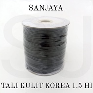 Tali Korea Asli / Tali Hitam Polos Waterproof / Tali Kalung / Tali Gelang / Tali Korea Wax Cord / Tali Kulit Korea Hitam