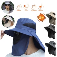 Wide Brim Sun Hat Drawstring Adjustable Caps For Men Women Beach Hats Summer Quick-drying C2e4