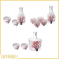 [Lovoski1] Glass Sake Set Japanese Cold Sake Glasses for Wedding Hotel Picnic