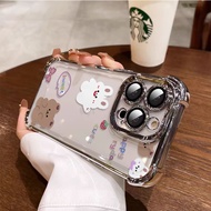 3 In1 White Bear Case For Huawei P30 P30lite P30 Pro P40 P40 Pro P50 P50e P50 Pro P60 P60 Pro Phone 