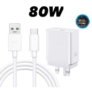 Original OPPO 80W/65W SUPERVOOC UK Fast Charger Adapter+USB Type-C Cable For OPPO Reno15 14 Pro 13 F