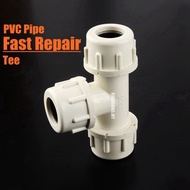 PVC Repair Connector Tee Fast Connector with Seal Gasket Pipe Joint PVC Fittings 20mm 25mm 32mm 40mm