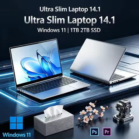 14.1 Inch High Performance Slim Laptop Intel I7-8650U Win11 DDR4 2TB SSD Portable Business Notebook