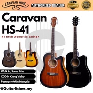 Caravan 41 inch Acoustic Guitar with free bag ( HS-4140 / HS-4111 ) Free bag beginner gitar akustik kapok tali besi set