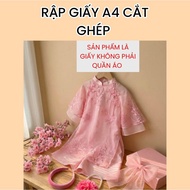 Cut out A4 paper, cut and sew a modern ao dai with train collar and loose pants for girls - AN150