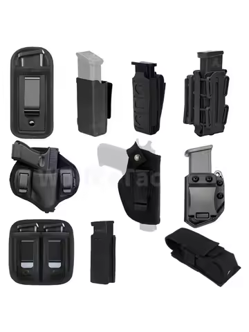 Nylon Magazine Pouch Holster, 9mm Pistol Concealed Carry Magazine Box with Clip