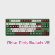 Bàn phím cơ Akko 3087 v2 DS Matcha Red Bean (Akko Pink Switch V2)