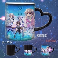 热卖中9-nine杯子九条都新海天马克杯春风希亚动漫游戏水杯变色杯定制 Hot-selling 9-nine cup, nine designs, new Haitian mug, Chunfeng 