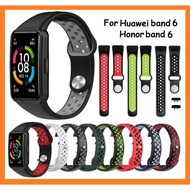 Huawei Band 6 Strap Soft Silicone Breathable Sport Honor Band 6 Replacement Strap Two-Color Smart Watchband Bracelet for huawei band6 / honor band 6 Watch Strap Wristband