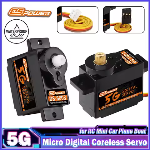 DSPOWER 5g Micro Plastic/Metal Gear Digital Servo JR/JST Motor for 1/28 RC Mini Car WLtoys K989 K969