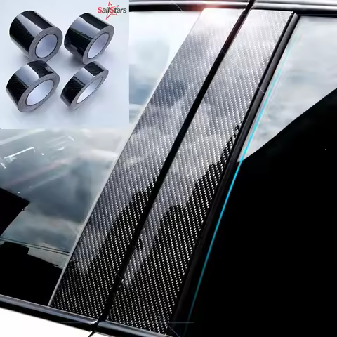 3/5/7/10CM Black Glossy 6D Carbon Fiber Vinyl Wrap Tape Roll Carbon Film Stripes Car Stickers For Pi