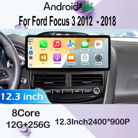 2400*900P For Ford Focus 3 2012 - 2018 GPS Navigation DSP Android 15 Wireless CarPlay Car Radio Mult