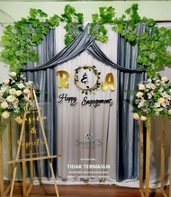 backdrop lamaran 1 set lengkap paket dekorasi tunangan wedding ukuran 2.2 meter