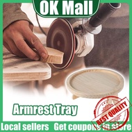 Sofa Tray Table/Portable ​Lazy Sofa Foldable Tray/Natural Bamboo Wooden Round Armrest Tray/Remote Co