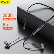 Awei B926BL Bluetooth Earphone In-Ear Headphones Neck Wireless Earbuds with magnetic design Bluetooth 5.2 Earphone Neckband Headphone Neck Hanging Ear Earbuds Soft IPX4 Waterproof Sport Earphone HD Stereo Headset For all bluetooth moblies