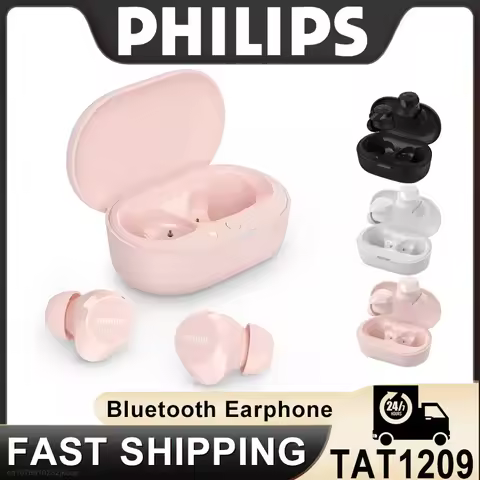 Philips TAT1209 Earphone Wireless Bluetooth 5.3 Headphone HiFi Stereo Game Earbuds AI Mic HD Call He