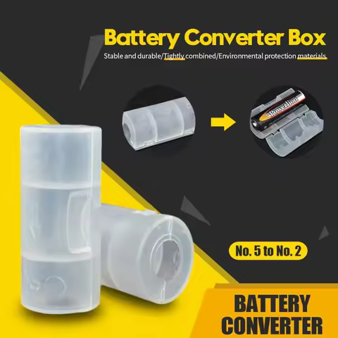 8PCS LR06 AA to C LR14 Size Transparent Battery Storage Box AA to C Battery Adapter Holder Case Conv