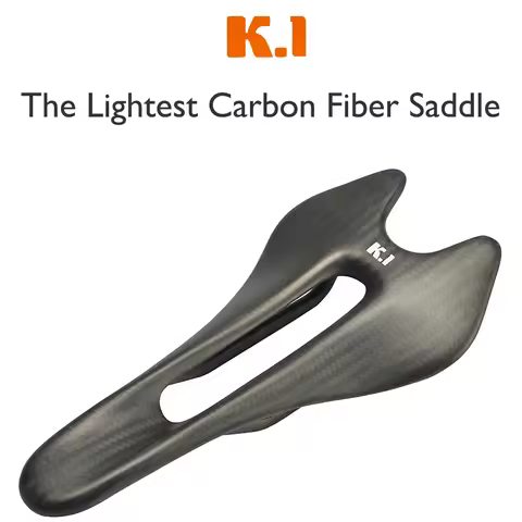 Ultralight Carbon Fiber Bicycle Saddle, Road/MTB Seat, K1, 3K/Glossy/Matte/Black Paint,58.6g, Comfor