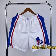 Hot pressed Philadelphia 76ers White Association Edition NBA Basketball Swingman Shorts
